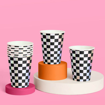 Checked Out Cups - 50 iridescent 12oz cups