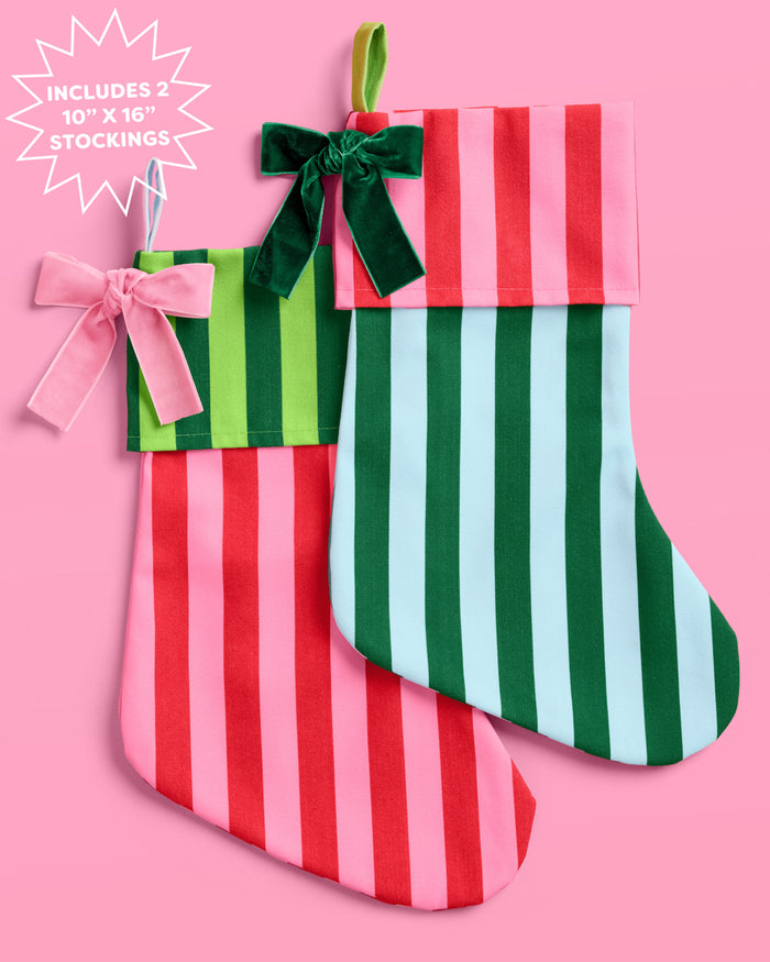 Striped Stocking Set - 2 pieces