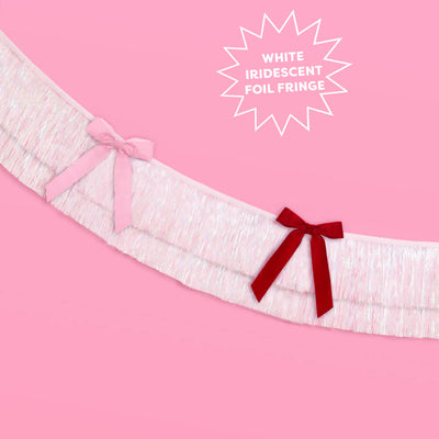 Bow Bliss Banner - layered fringe + velvet bows
