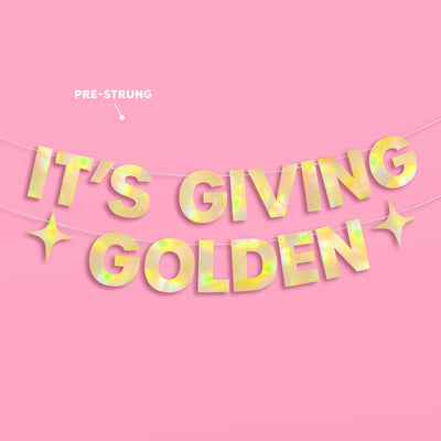 It's Giving Golden Banner - gold foil banner