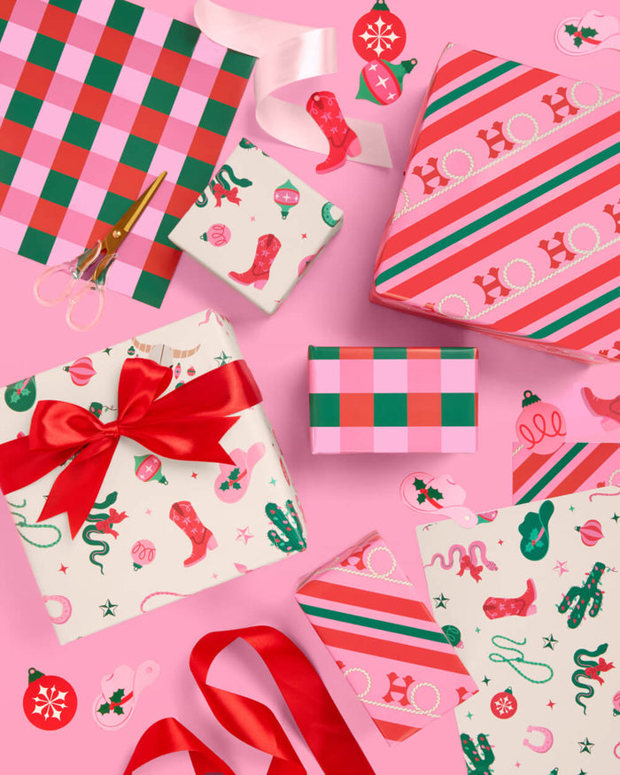 HO-down Wrapping Paper - 12 sheets + 16 tags