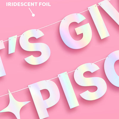 It's Giving Pisces Banner - iridescent foil banner