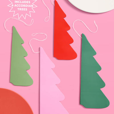 Very Merry Tree Set - 4 accordion tissue paper trees