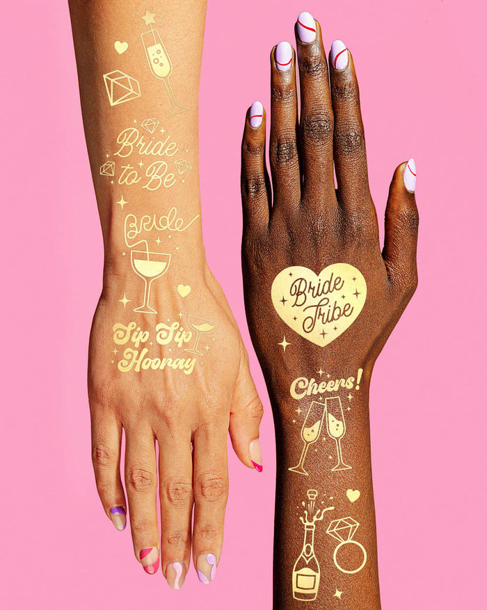 Sippin’ Pretty Tats -  54 foil temporary tattoos