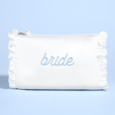 The Bride Beauty Bag - embroidered satin bag