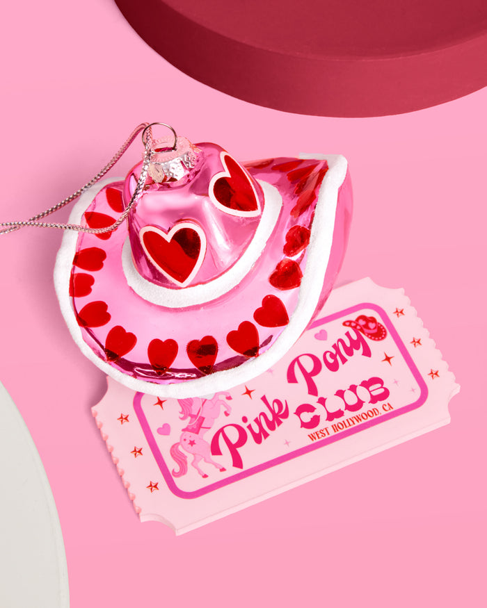 Pink Pony Club Ornament - glass ornament