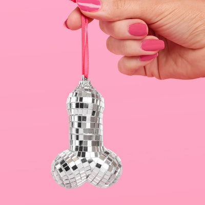 Disco Penis Ornament - silver disco ornament