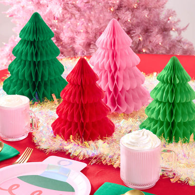 Very Merry Tree Set - 4 accordion tissue paper trees