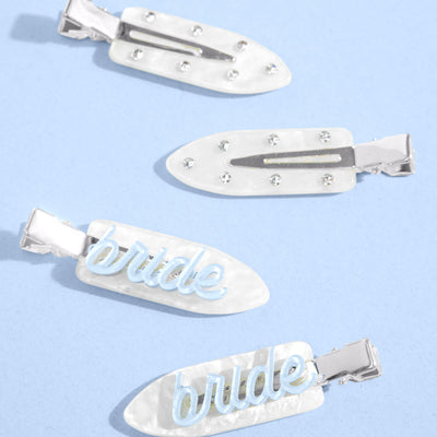 Something Blue Clips - 4 white acrylic clips