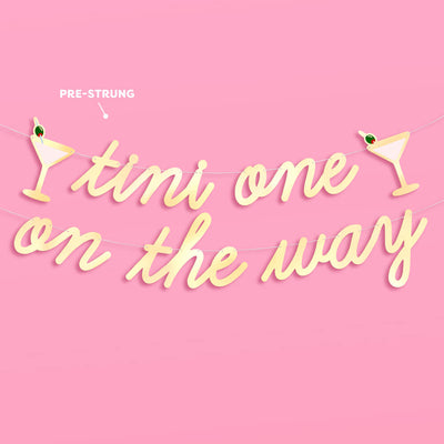 Tini One On The Way Banner - gold foil banner
