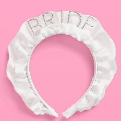 Ruffles Headband - white satin headband
