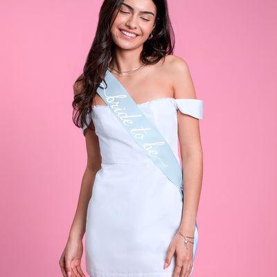 Something Blue Sash - blue satin sash