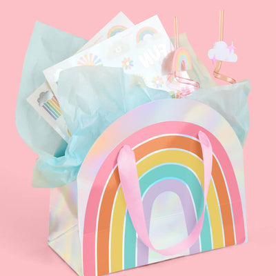 Rainbow Gift Bags - 10 iridescent + rainbow bags