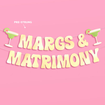 Margs & Matrimony Banner - gold foil banner