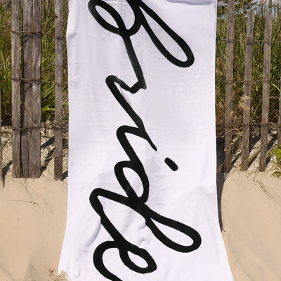 Classic Bride Beach Towel - fringe cotton towel