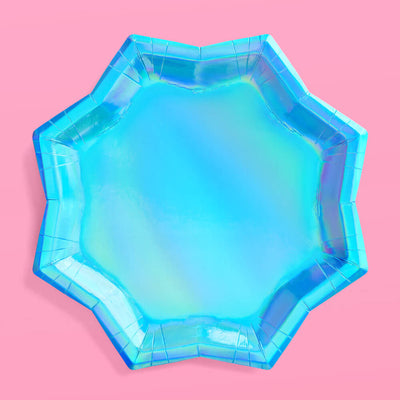 Blue Shimmer Plates - 25 paper plates