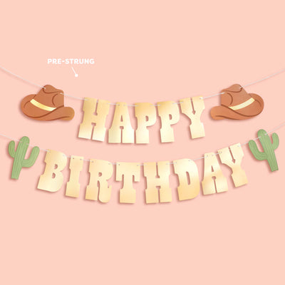 Wild Wild West Banner - gold foil banner