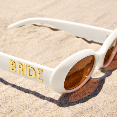 White Bride Sunnies - bride embossed sunglasses