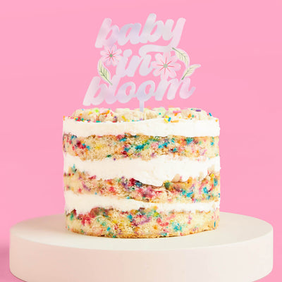 Baby in Bloom Topper - iridescent cake topper