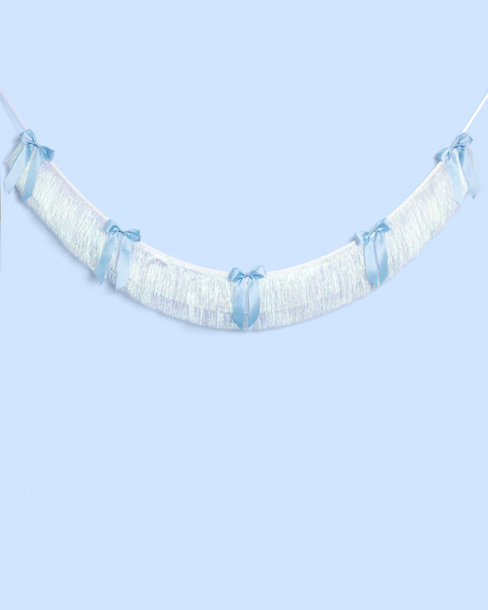 Something Blue Fringe - layered fringe + satin bows