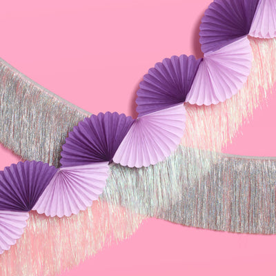 Purple Garland - paper fan banner