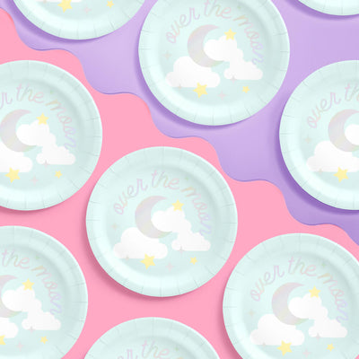 Over the Moon Plates - 25 paper plates