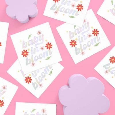 Baby in Bloom Napkins - 50 white napkins