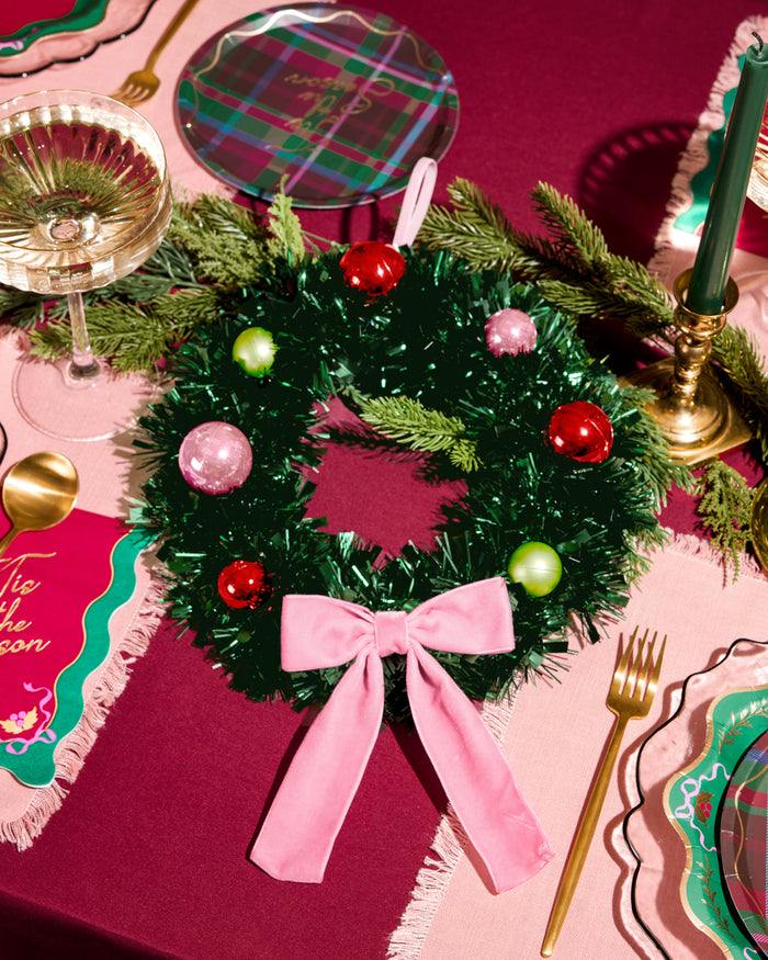 Pinkmas Wreath - iridescent mini wreath