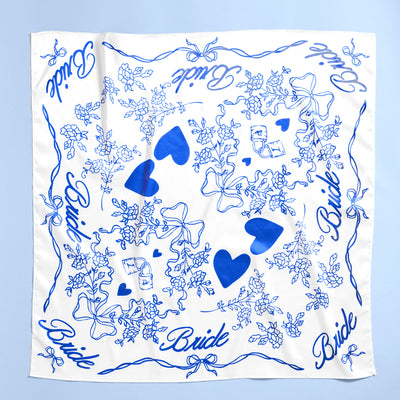Something Blue Headscarf - white silk bride head scarf