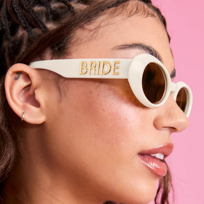 White Bride Sunnies - bride embossed sunglasses