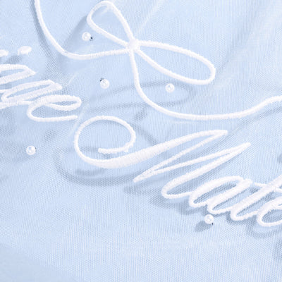 Marriage Material Veil - embroidered veil w/ pearls