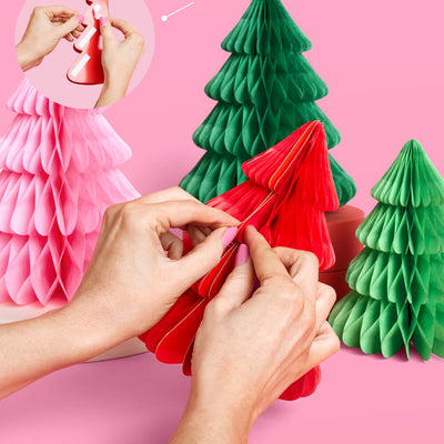 Very Merry Tree Set - 4 accordion tissue paper trees