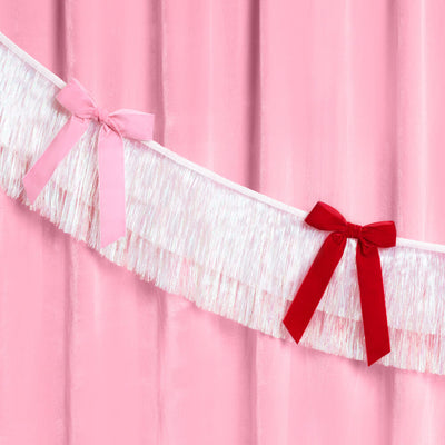 Bow Bliss Banner - layered fringe + velvet bows