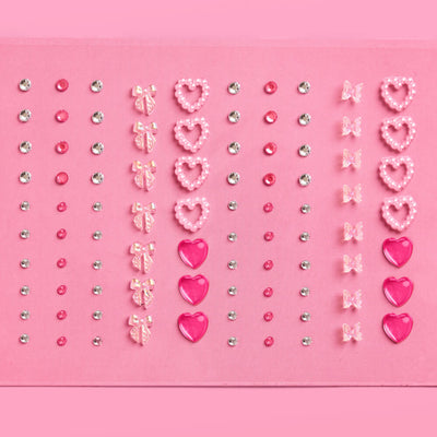 Bow + Heart Gem Set - 89 adhesive face gems