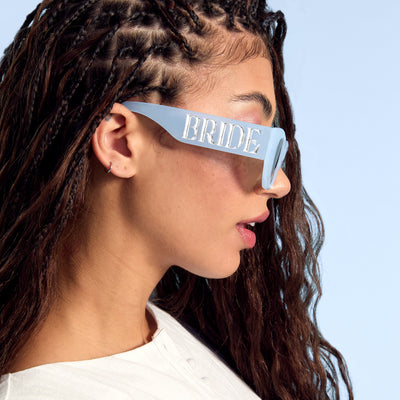Something Blue Sunnies - bride embossed sunglasses