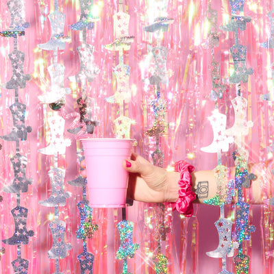 Pink Cowgirl Curtain Pack - cowgirl boot + fringe curtains