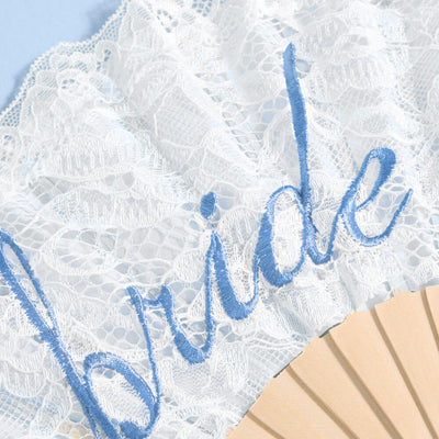 Bride to Be Fan - lace embroidered folding fan