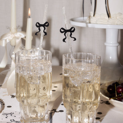 Little Black Bow Straws - 12 reusable straws