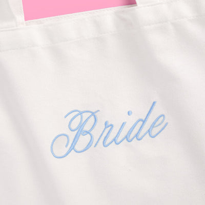 Tying the Knot Tote - embroidered canvas tote w. bows