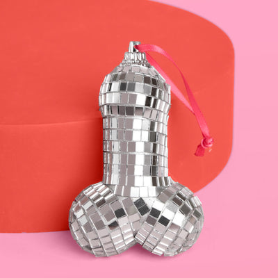 Disco Penis Ornament - silver disco ornament