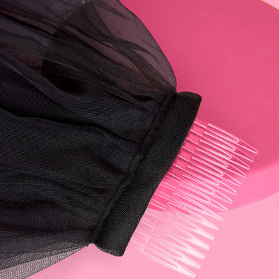 Bride or Die Veil - black tulle veil