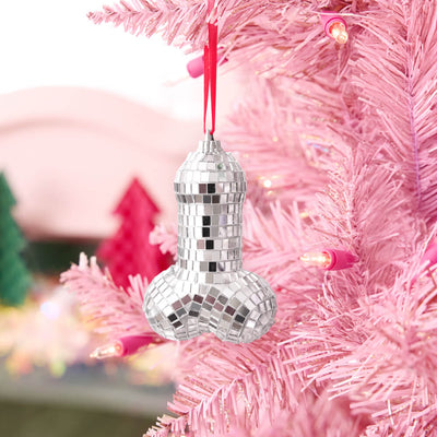 Disco Penis Ornament - silver disco ornament