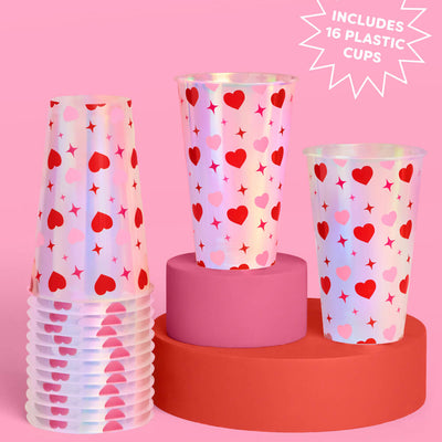 Lucky in Love Cups - 16 plastic cups