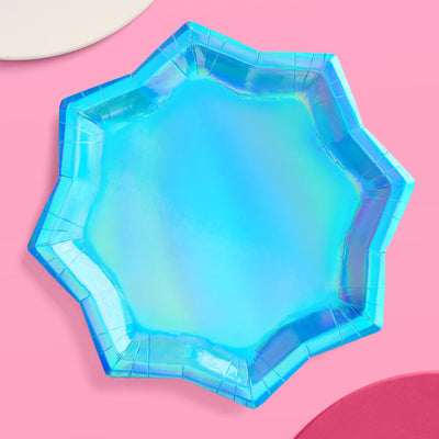 Blue Shimmer Plates - 25 paper plates