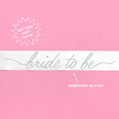 Bridal Bliss Sash - white satin sash