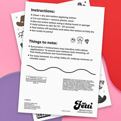 Texas Hold 'Em Tats - 50 temporary tattoos