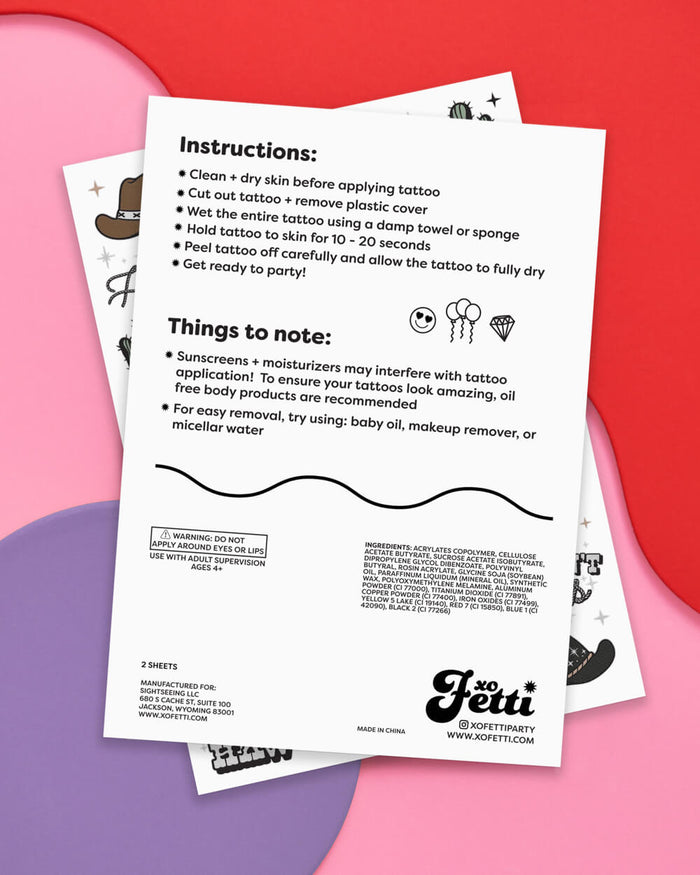 Texas Hold 'Em Tats - 50 temporary tattoos