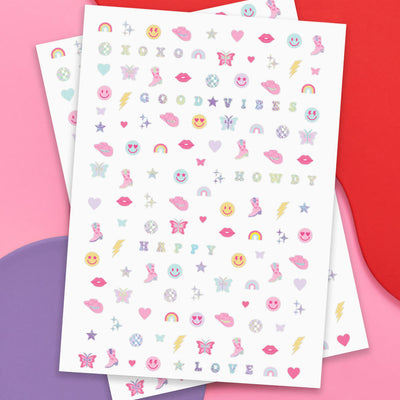 Preppy Nail Stickers - 496 adhesive nail stickers