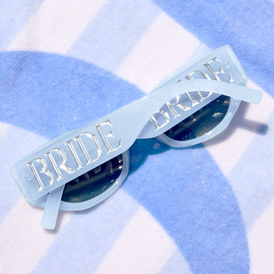 Something Blue Sunnies - bride embossed sunglasses