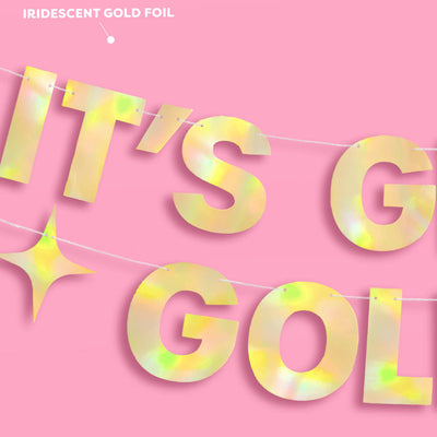It's Giving Golden Banner - gold foil banner